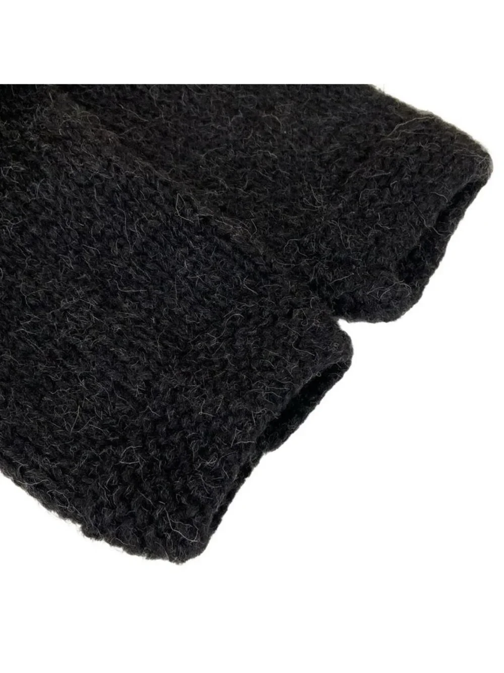 Chanel Cardigan S Dark Gray Dark Navy Three Quarter Sleeve Long Length Wool